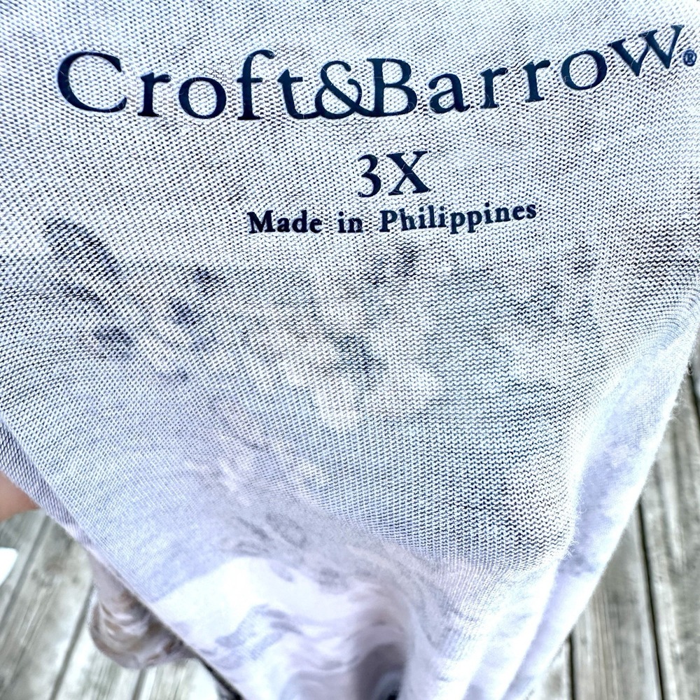 CROFT & BARROW Tiered Floral Sleeveless Top Sz 3X Black White Gray Beige Career - Picture 11 of 13